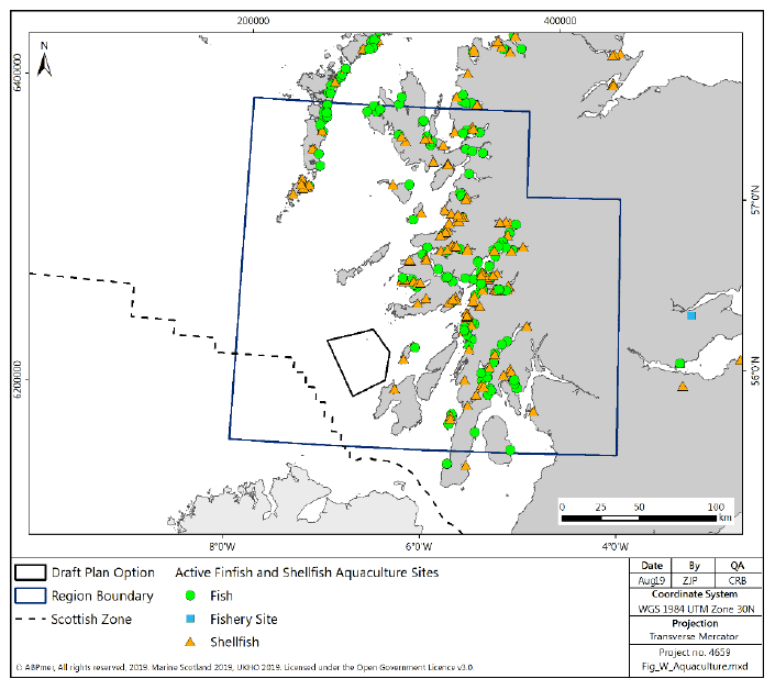 Figure 113 West region: marine aquaculture sites Figure 113 West region: marine aquaculture sites