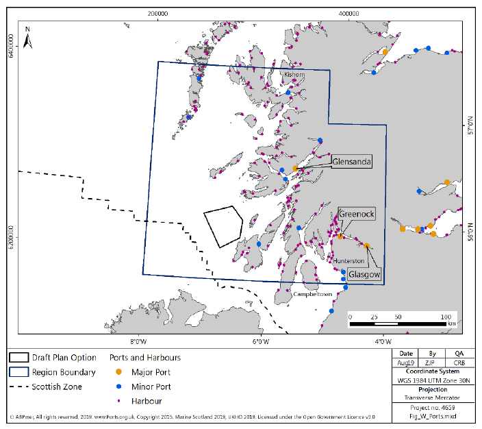 Figure 114 West region: ports and harbours Figure 114 West region: ports and harbours
