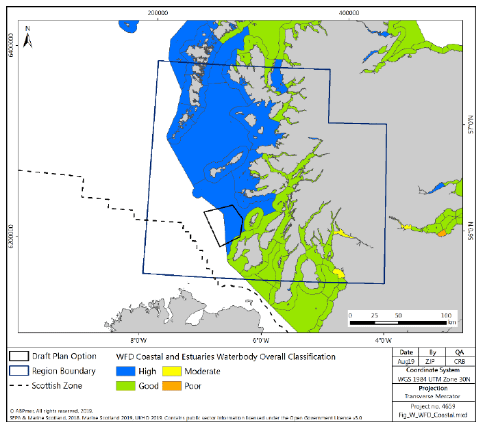 Figure 129 West region: WFD coastal and transitional waterbody classifications Figure 129 West region: WFD coastal and transitional waterbody classifications