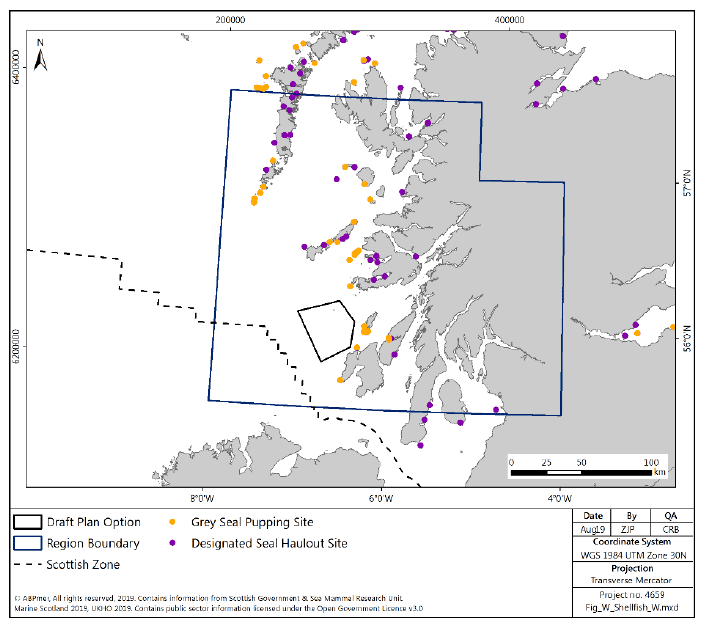 Figure 134 West region: seal haulout sites and grey seal pupping sites Figure 134 West region: seal haulout sites and grey seal pupping sites