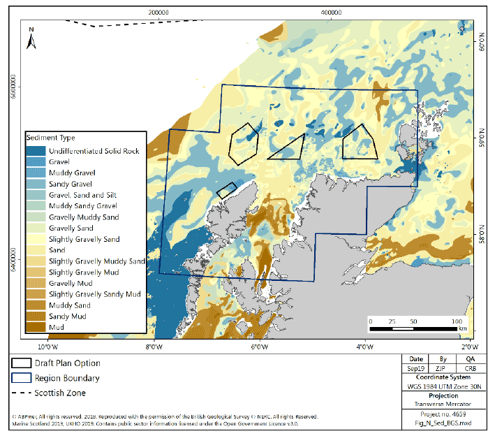 Figure 143 North region: Seabed sediments Figure 143 North region: Seabed sediments