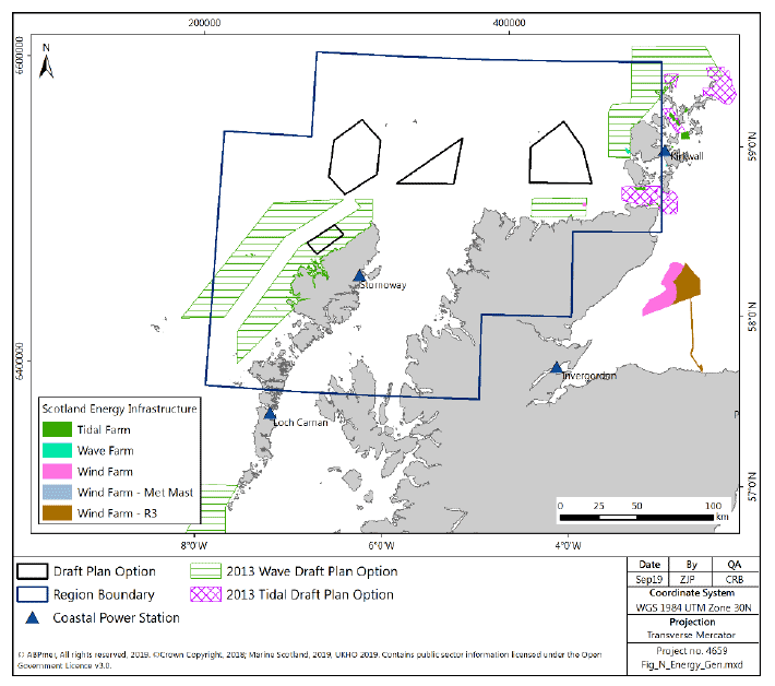Figure 144 North region: current, planned and potential future offshore energy generation infrastructure Figure 144 North region: current, planned and potential future offshore energy generation infrastructure
