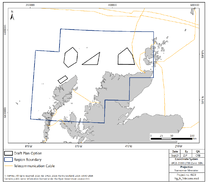Figure 146 North region: active telecom cables Figure 146 North region: active telecom cables