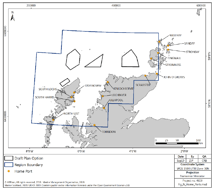 Figure 155 North region: distribution of home ports Figure 155 North region: distribution of home ports