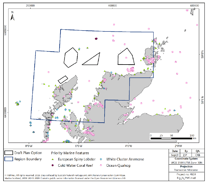 Figure 176 North region: records of benthic PMF Figure 176 North region: records of benthic PMF