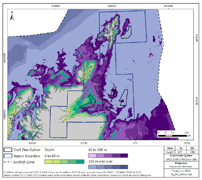 Figure 186 North East region: banded water depth Figure 186 North East region: banded water depth