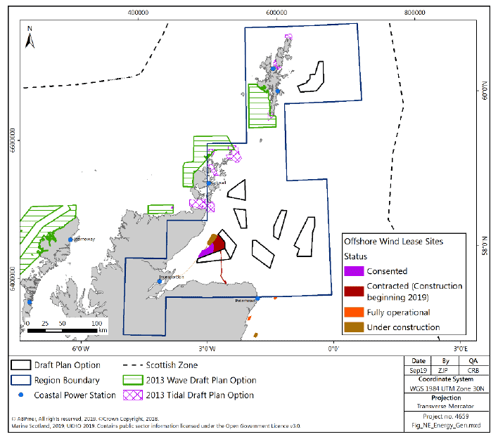 Figure 188 North East region: current, planned and potential future offshore energy generation infrastructure Figure 188 North East region: current, planned and potential future offshore energy generation infrastructure