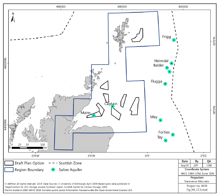 Figure 191 North East region: saline aquifers Figure 191 North East region: saline aquifers