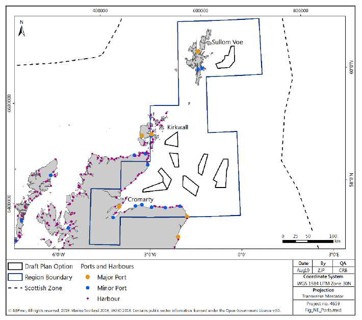Figure 203 North East region: ports and harbours Figure 203 North East region: ports and harbours