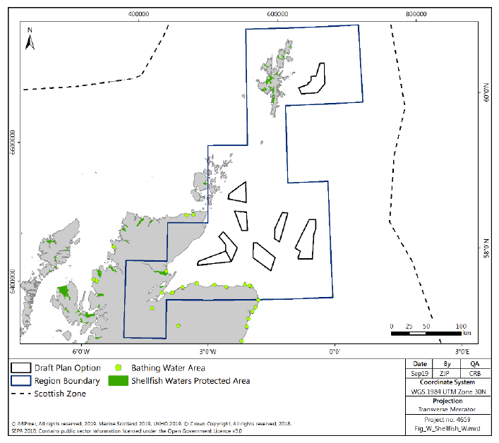 Figure 219 North East region: shellfish and bathing water protected areas Figure 219 North East region: shellfish and bathing water protected areas