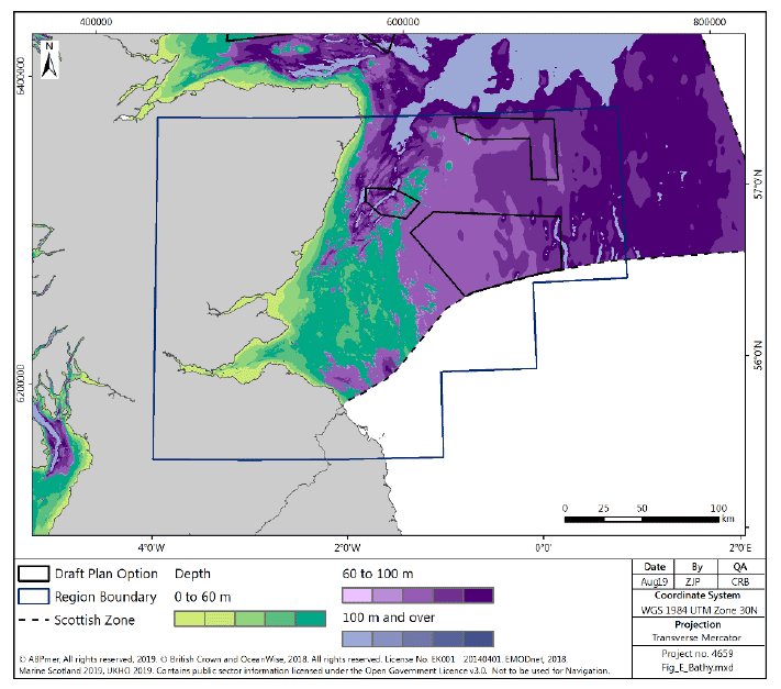Figure 228 East region: banded water depth Figure 228 East region: banded water depth