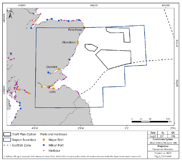 Figure 244 East region: ports and harbours Figure 244 East region: ports and harbours