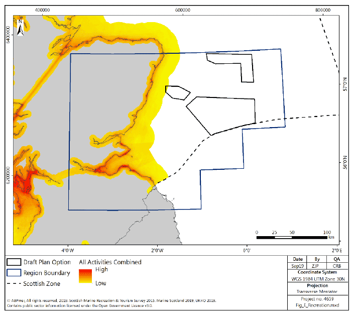 Figure 247 East region: density of recreational activities Figure 247 East region: density of recreational activities