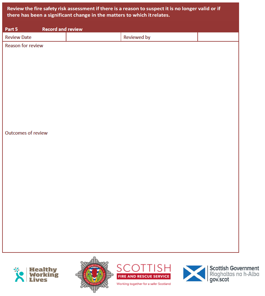 Fire Safety Risk Assessment Template