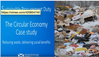 screenshot of the video featuring a landfill site