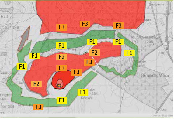 Fig. B6.21 This map shows areas of different alignment and risk which indicates which tactics may be appropriate. Direct attack would only be appropriate in the areas shaded in green