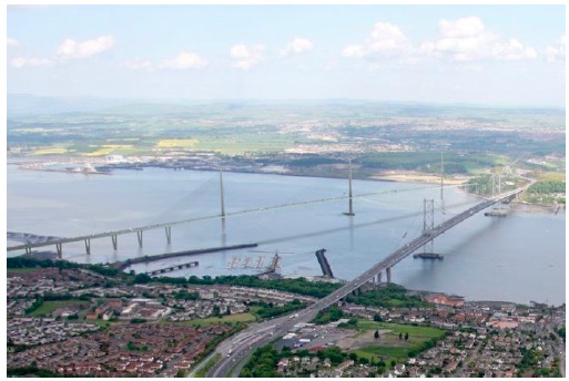 Computer Image of the new bridge and the existing Forth Road Bridge