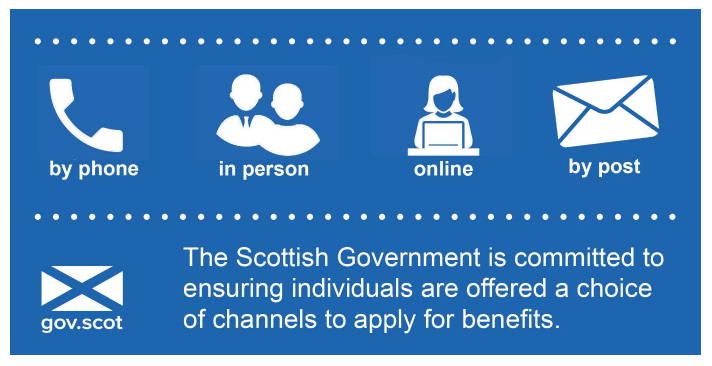 Tweet 4 - The Scottish Government is committed to ensuring individuals are offered a choice of channels to apply for benefits