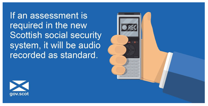 Tweet 9 - If an assessment is required in the new Social security system, it will be audio recorded as standard