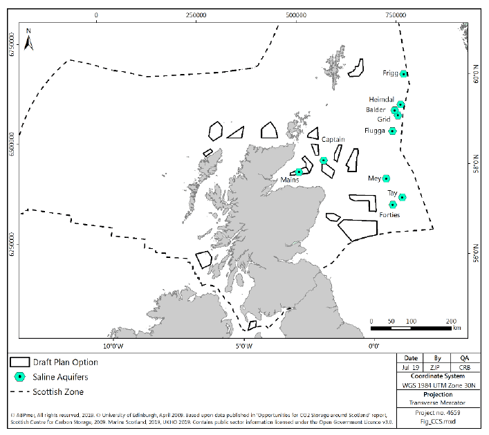 Figure 12 Saline aquifers in Scottish waters