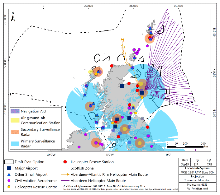 Figure 14 Aviation infrastructure, routes and radar coverage