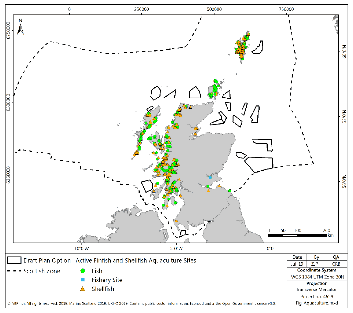 Figure 23 Aquaculture sites in Scottish waters