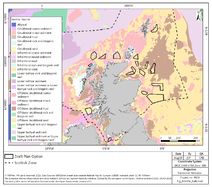 Figure 42 Benthic habitats in Scottish seas
