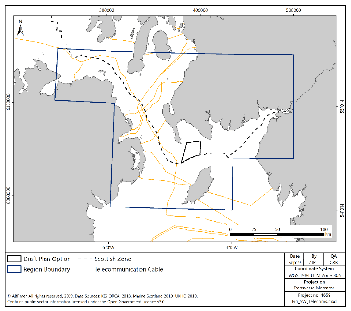 Figure 60 South West region: active telecom cables