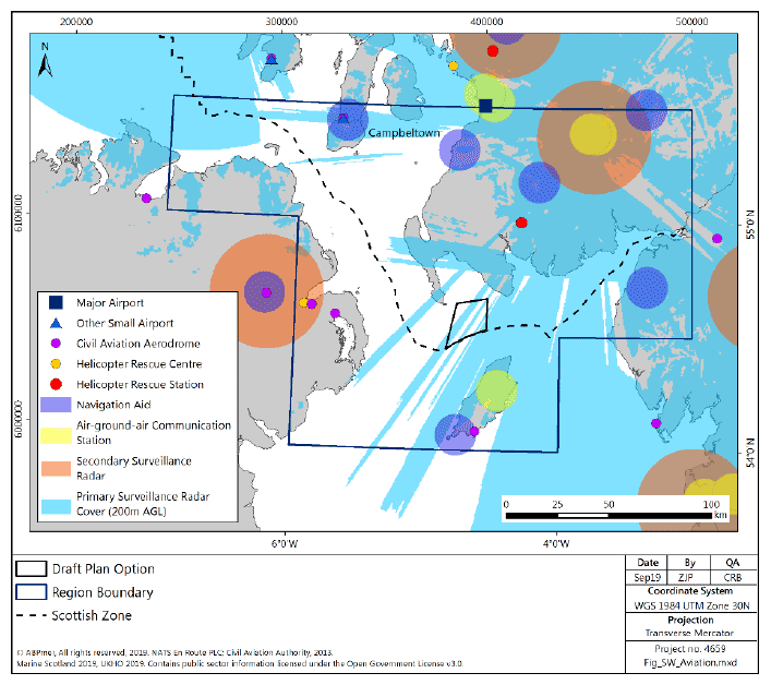 Figure 62 South West region: aviation infrastructure and radar coverage