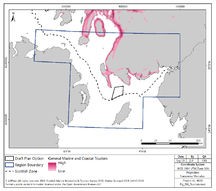 Figure 81 South West region: tourism activity density