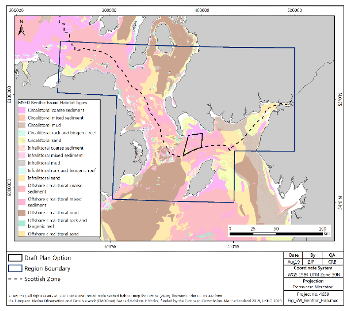 Figure 88 South West region: benthic habitats