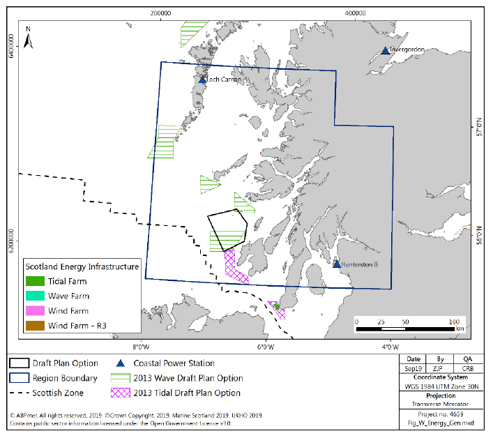 Figure 100 West region: current, planned and potential future offshore energy generation infrastructure