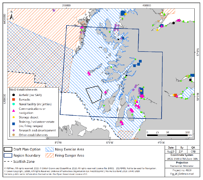 Figure 105 West region: defence infrastructure and exercise areas
