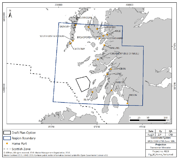 Figure 111 West region: distribution of home ports