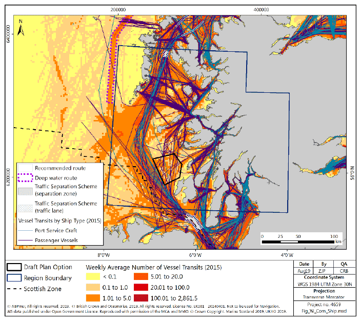Figure 115 West region: shipping densities and key routes