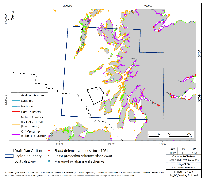 Figure 116 West region: coastal and flood protection schemes