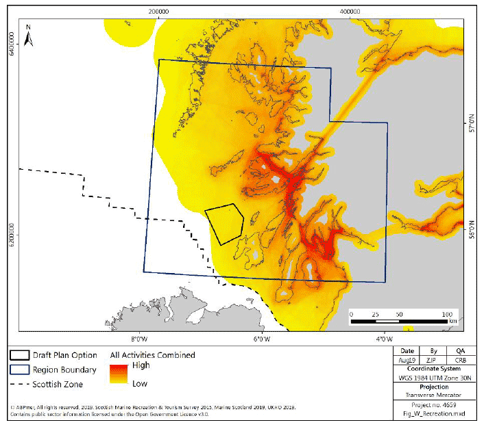 Figure 117 West region: density of recreational activities