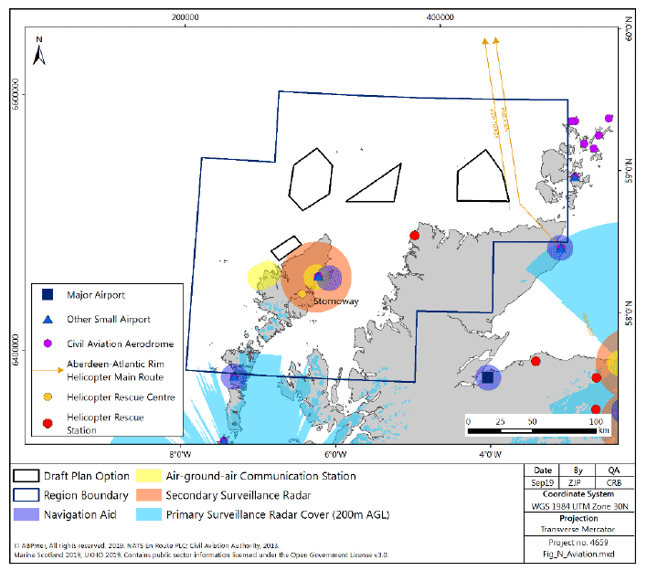 Figure 148 North region: aviation infrastructure, key routes and radar coverage