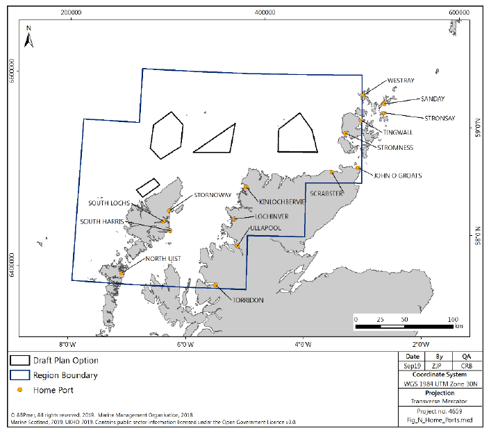Figure 155 North region: distribution of home ports