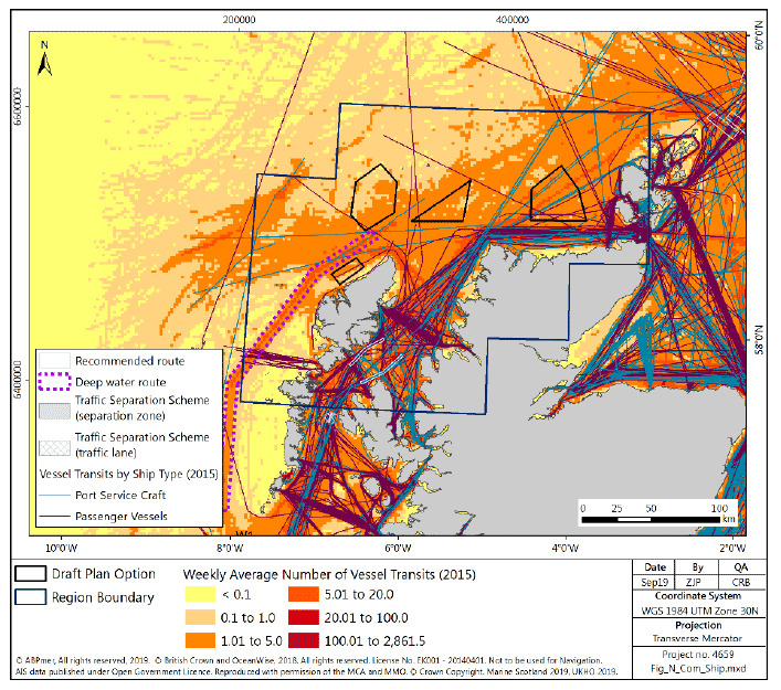 Figure 159 North region: shipping densities and key routes