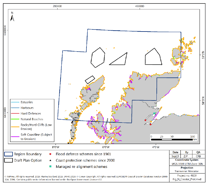 Figure 160 North region: coastal and flood protection schemes
