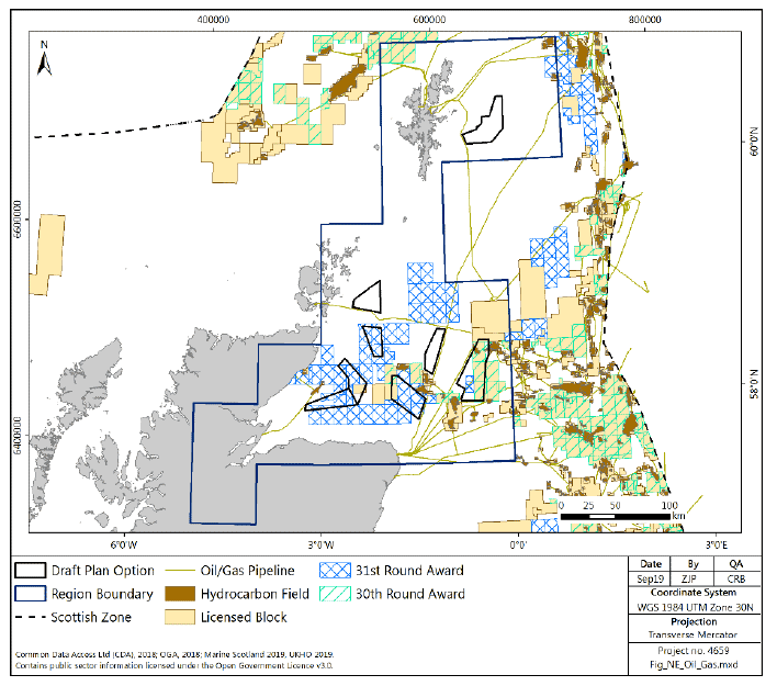 Figure 192 North East region: oil and gas infrastructure and licenced blocks