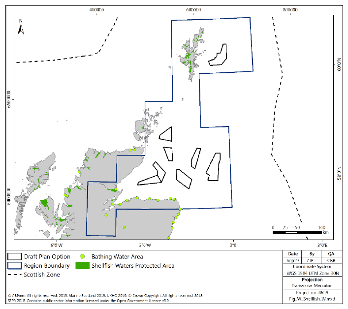 Figure 219 North East region: shellfish and bathing water protected areas