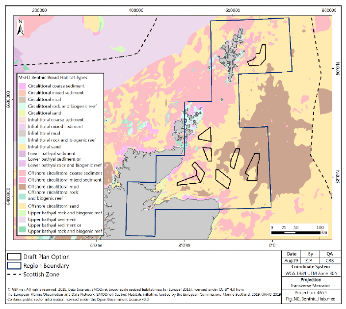 Figure 220 North East region: Benthic habitats