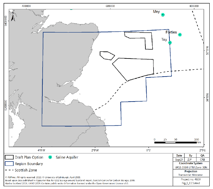 Figure 232 East region: saline aquifers