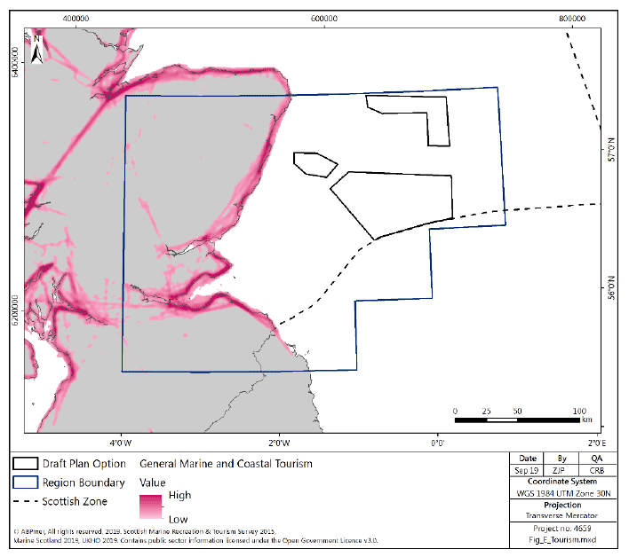 Figure 254 East region: tourism activity density