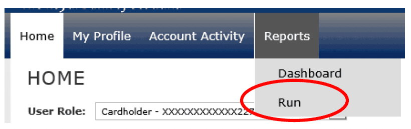 RBS Smart Data Online account Homepage user role – running a report