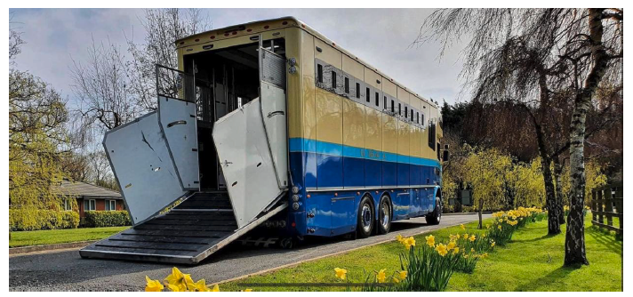 A large transporter parked and with rear door open. Image supplied and permission for use granted by The Donkey Sanctuary.