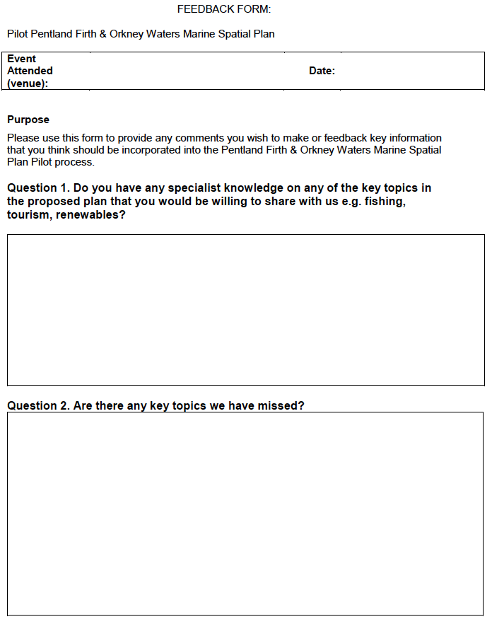 Feedback Form Feedback Form