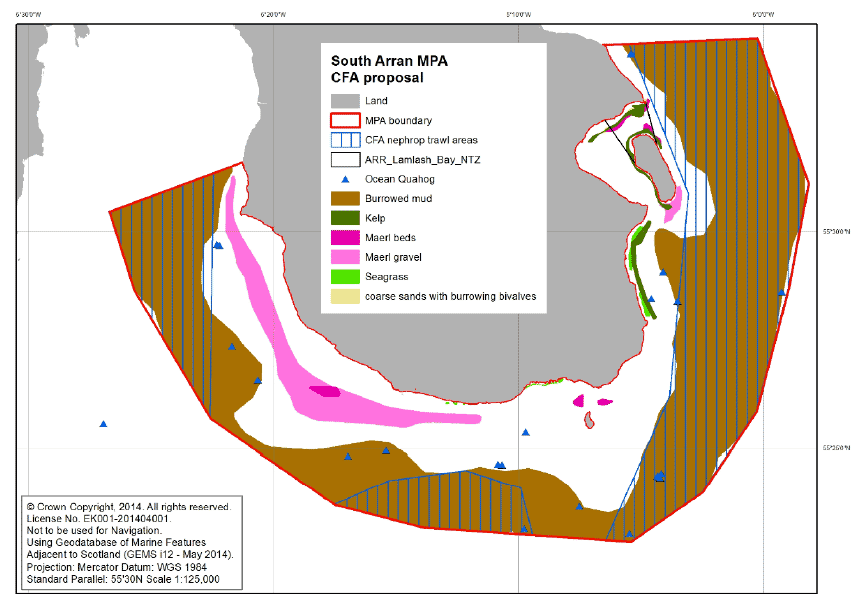 Figure 17.2: Alternative Proposal for trawling in the South Arran Area Figure 17.2: Alternative Proposal for trawling in the South Arran Area